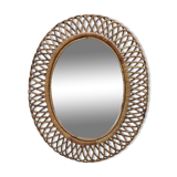 1960s Italian design bamboo mirror