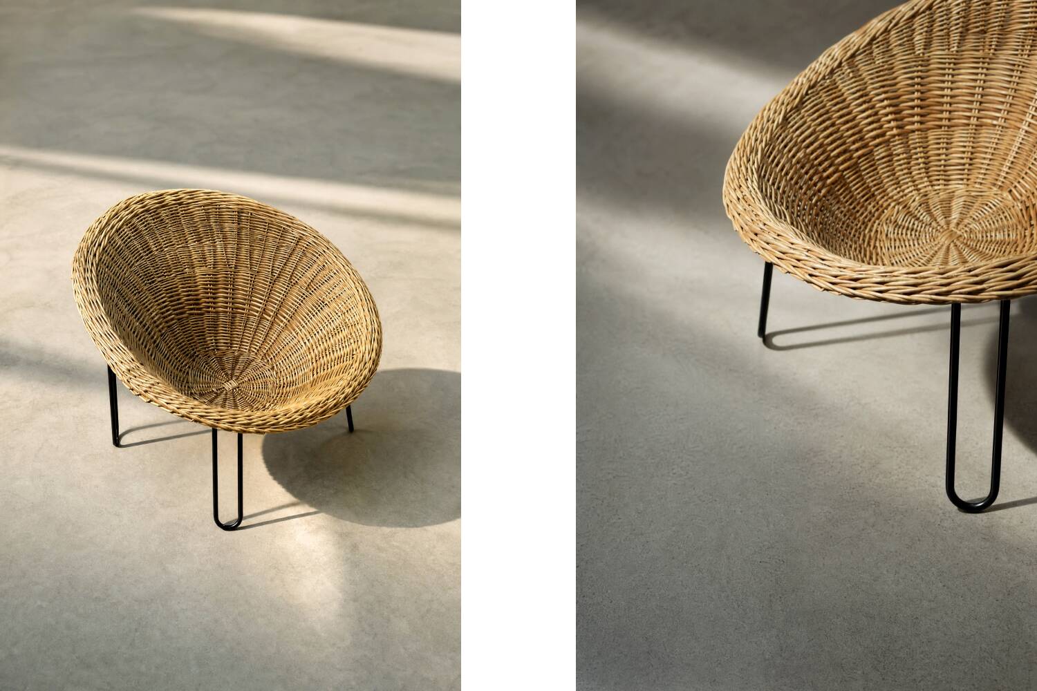 Vintage Mid-Century Italian Modern Boho Rattan Spherical Bowl Chair, 1950s