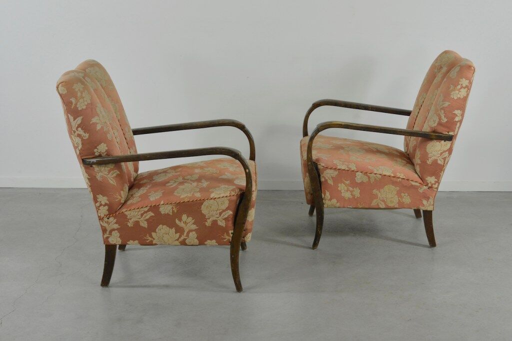 Set of 2 Swedish sculptural armchairs from the 1950s