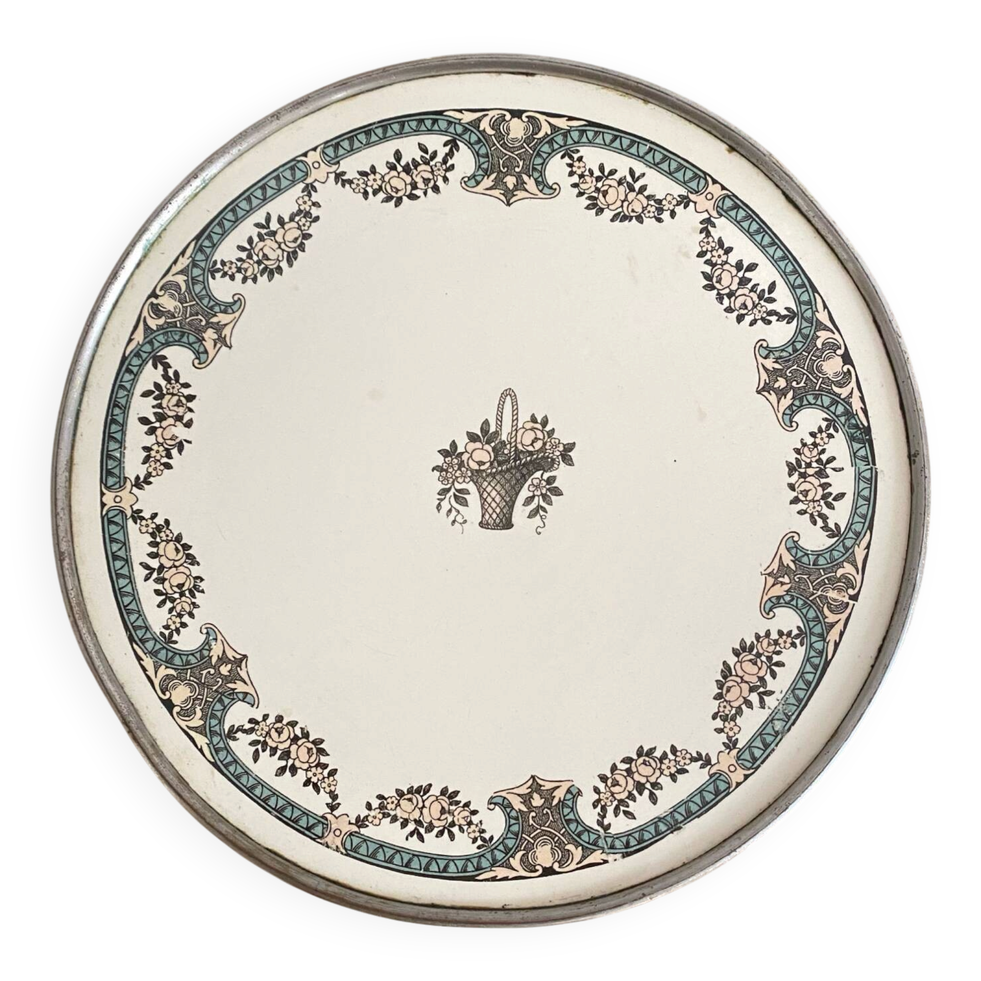 Sarreguemines Dubarry earthenware trivet