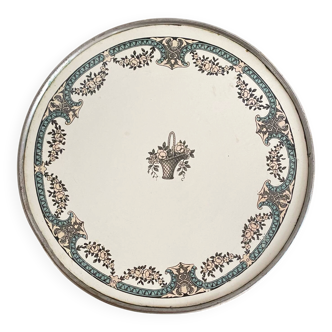 Sarreguemines Dubarry earthenware trivet