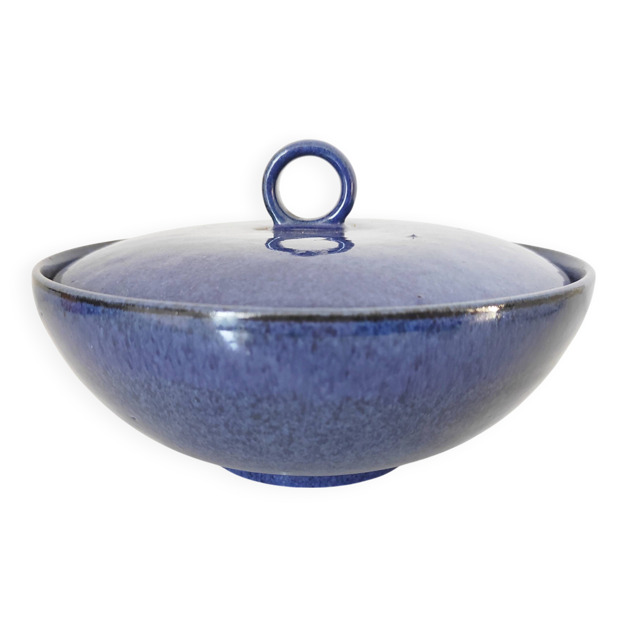 Dark blue ceramic candy box