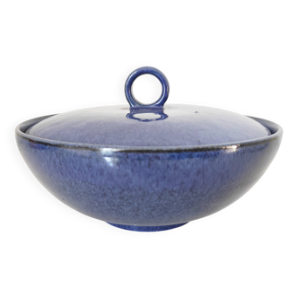 Bonbonnière en céramique bleue foncée