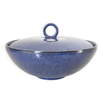 Bonbonnière en céramique bleue foncée