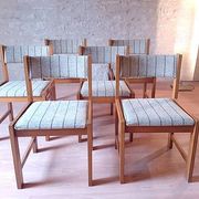 6 Danish Farstrup vintage chairs from the 1960s in solid beech.