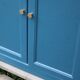 Vintage deep blue Parisian sideboard & natural wood top