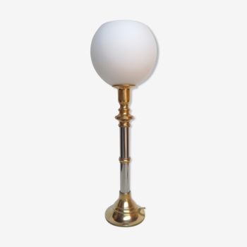 Opaline brass lamp