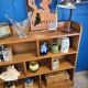 Large shelf, vintage solid oak bookcase from the 60s
