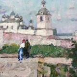 Oil painting on cardboard, dimensions: height -42 cm - width -69 cm -