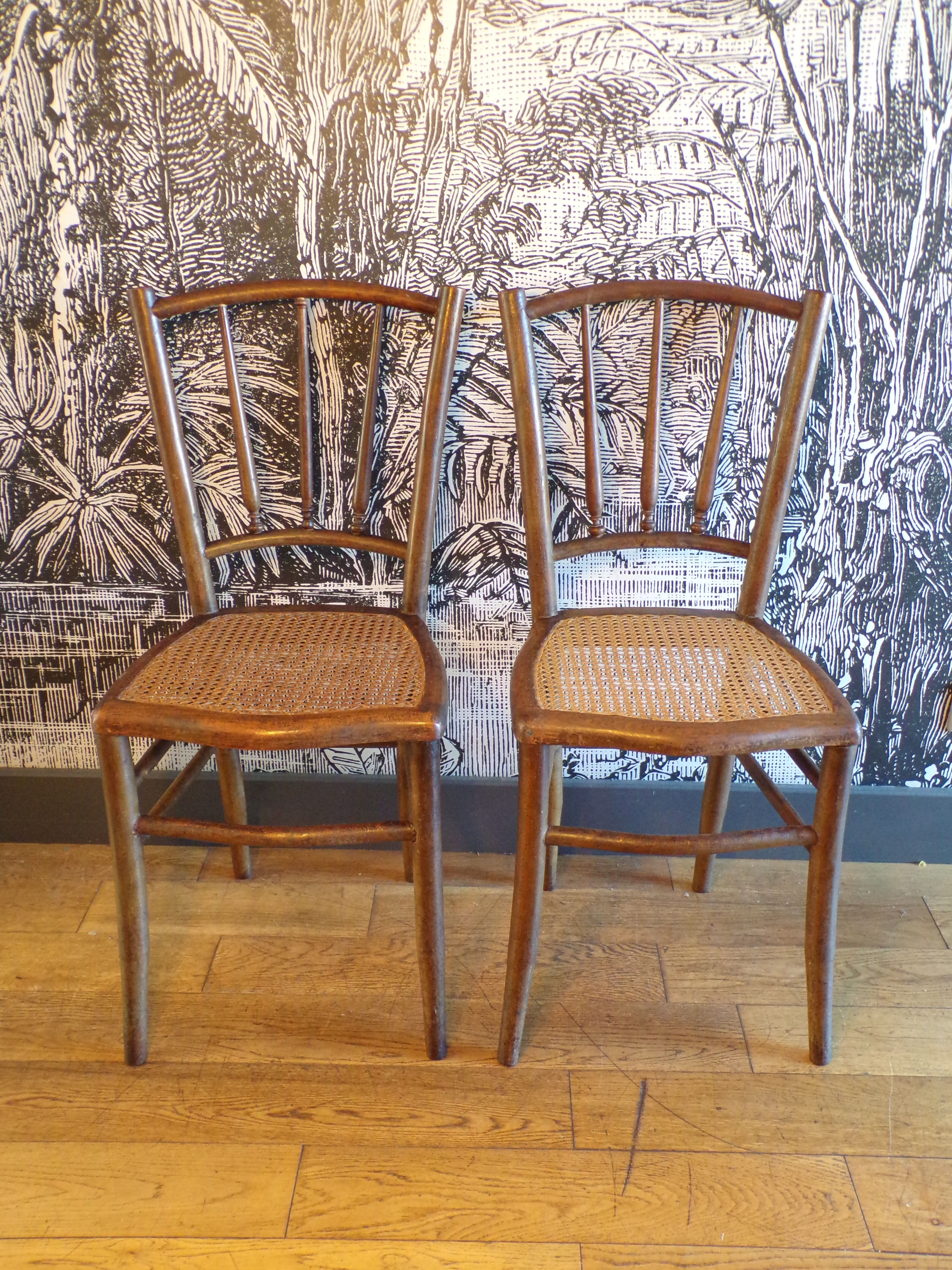 Pair of 1900 cane chairs