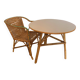 Ensemble table + chaise enfant en rotin.