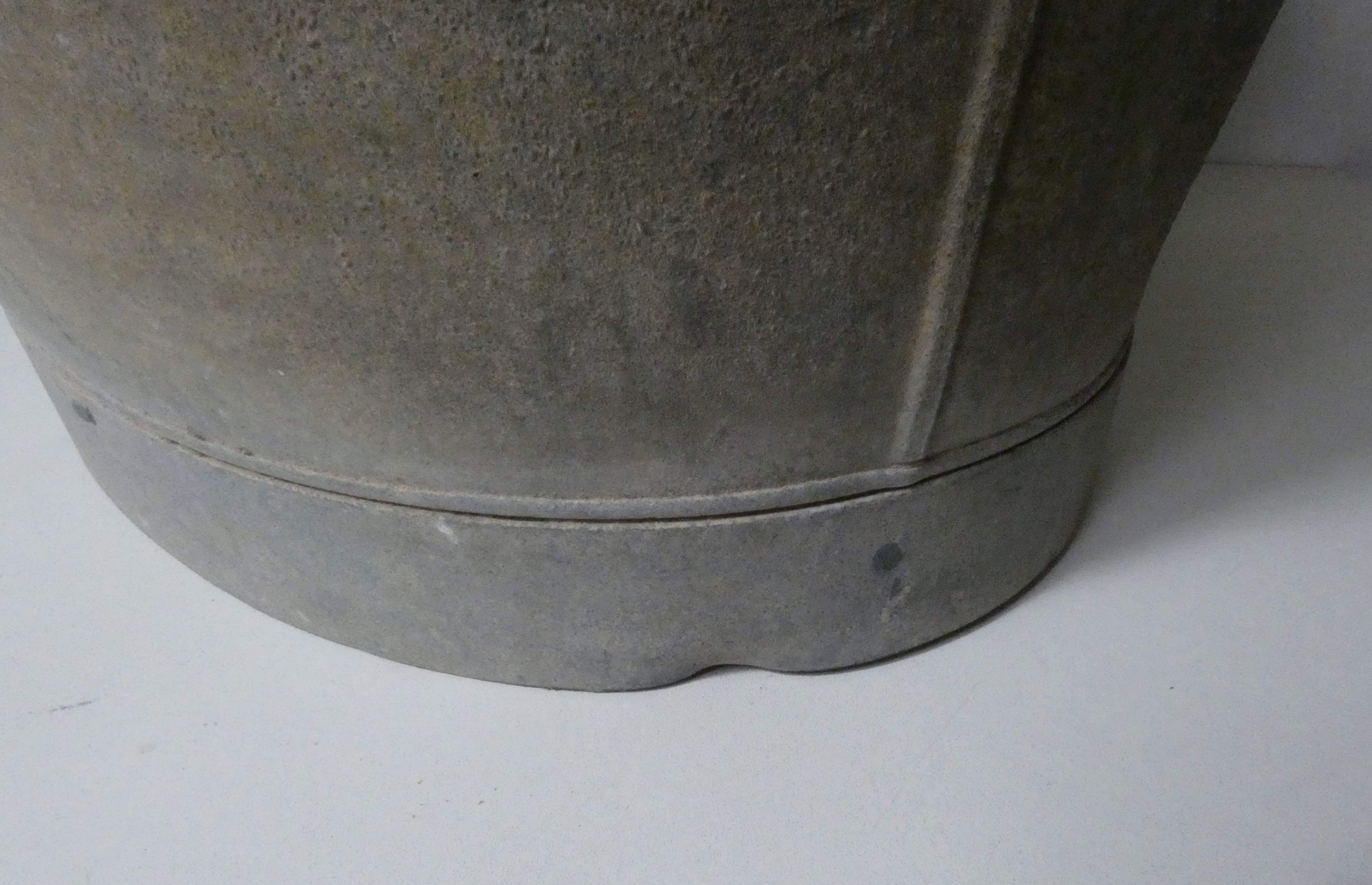 Old basin bath galvanized zinc oval