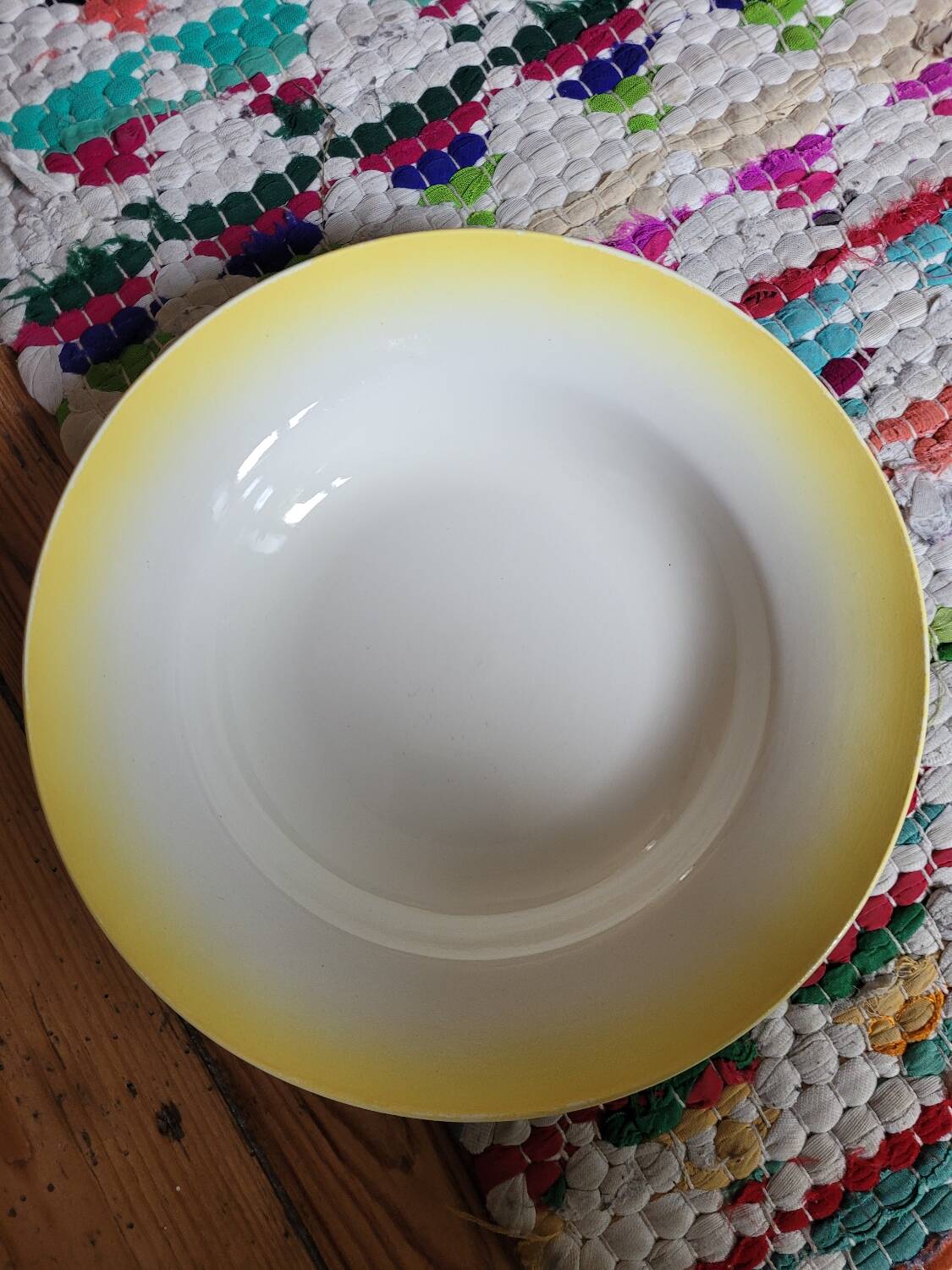 Yellow tie and dye deep plate