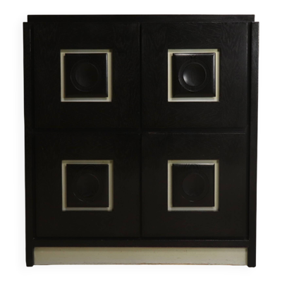 Cabinet brutaliste avec portes à motifs graphiques Belgique années 1970