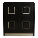 Brutalist Cabinet with Graphic Patterned Doors Belgium 1970s