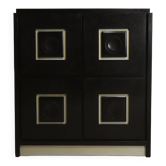 Brutalist Cabinet with Graphic Patterned Doors Belgium 1970s