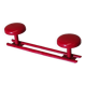 Set of 4 red metal coat hooks