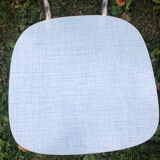 2 blue formica chairs