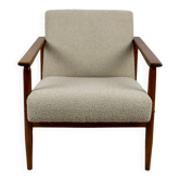 Fauteuil boucle vintage beige, 1970s