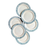 6 flat plates Salins in ironstone, "Directoire" service