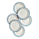 6 flat plates Salins in ironstone, "Directoire" service