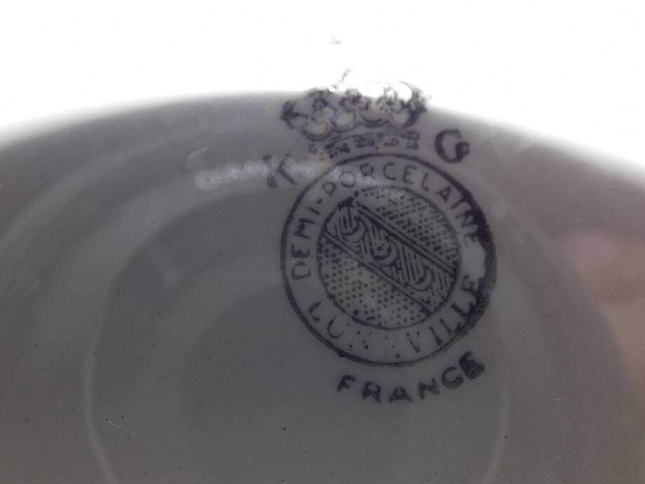 1930s charcuterie dish in Longwy porcelain