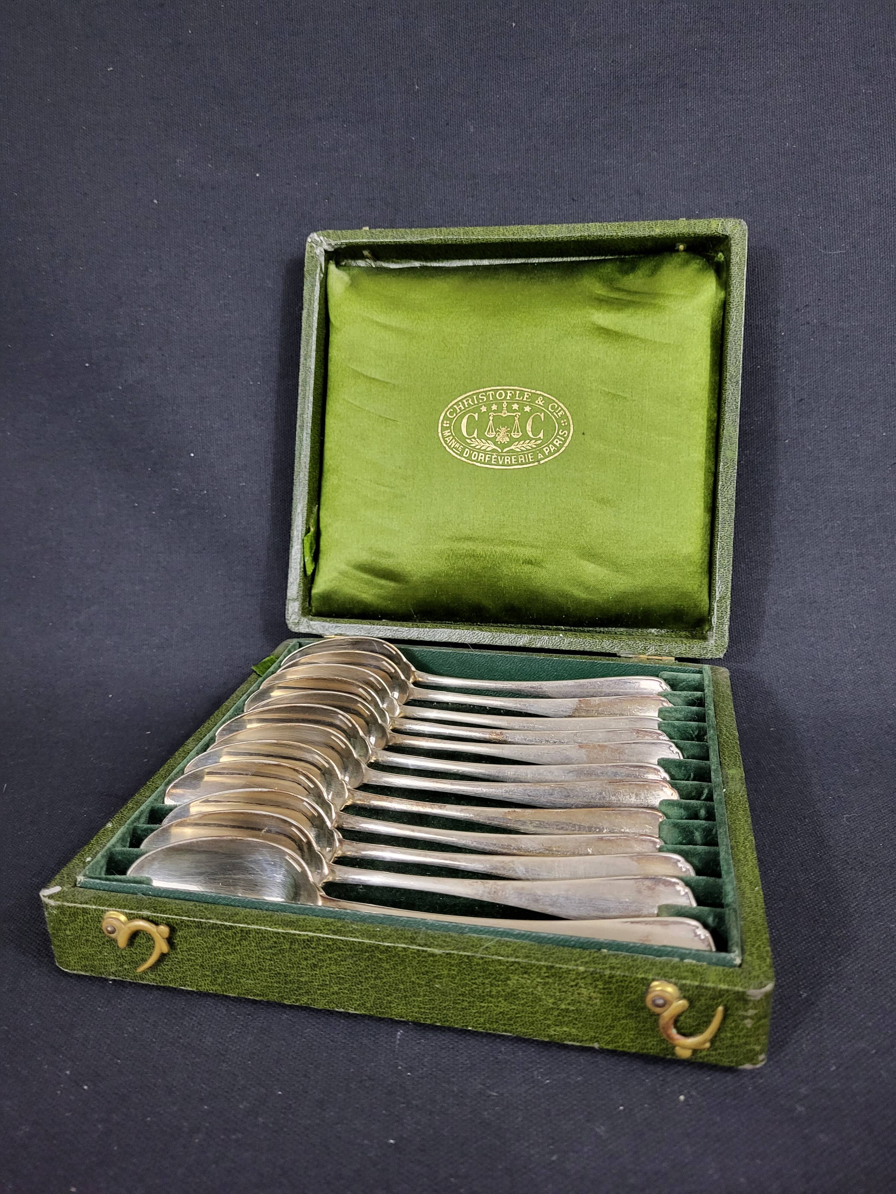 Housewife 12 teaspoons Christofle silver metal
