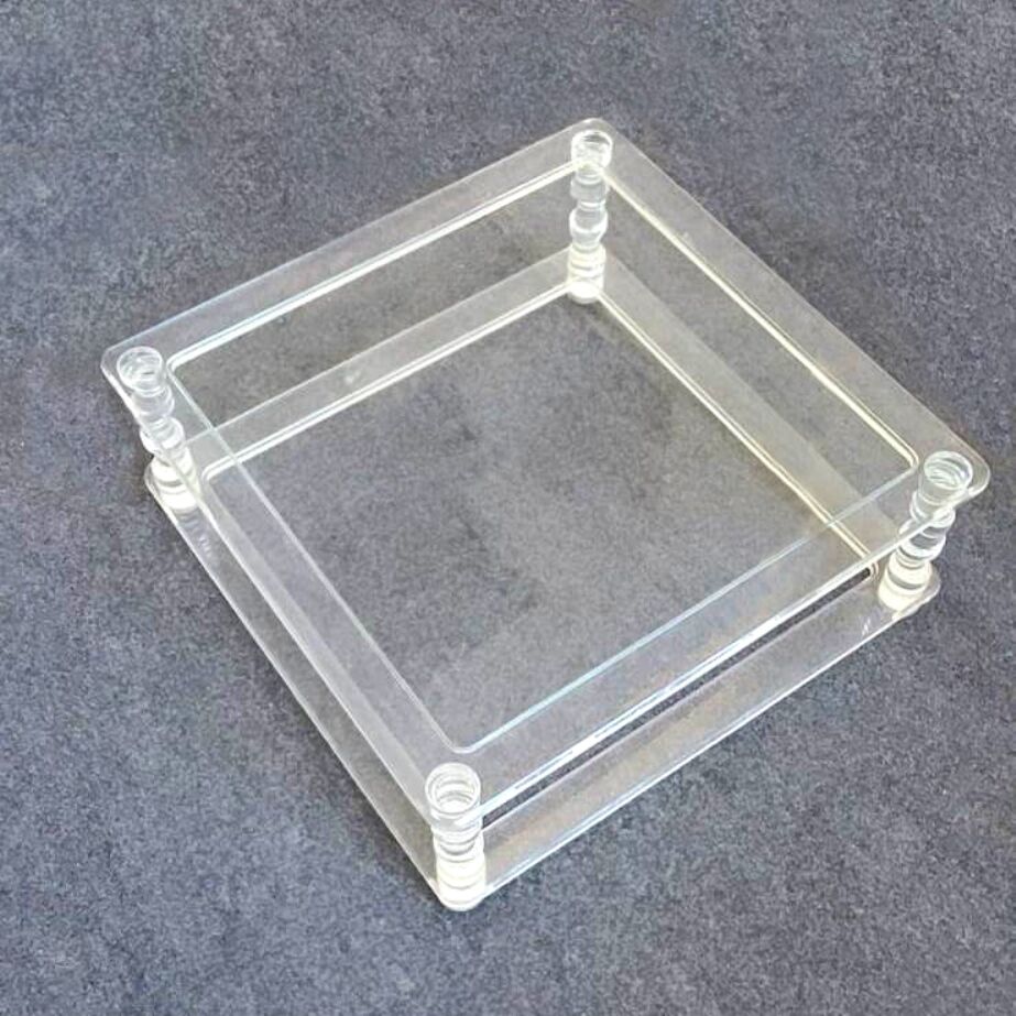 Two Tiered Coffee Table Manufactured for Maison Romeo in Lucite & Glass, France 1970s