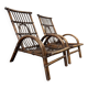 Set of 2 vintage rattan armchairs / club chairs