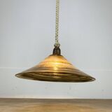 Temde Leuchten pendant light, plexiglass, rope and wood, 1970s