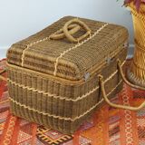 Vintage wicker trunk