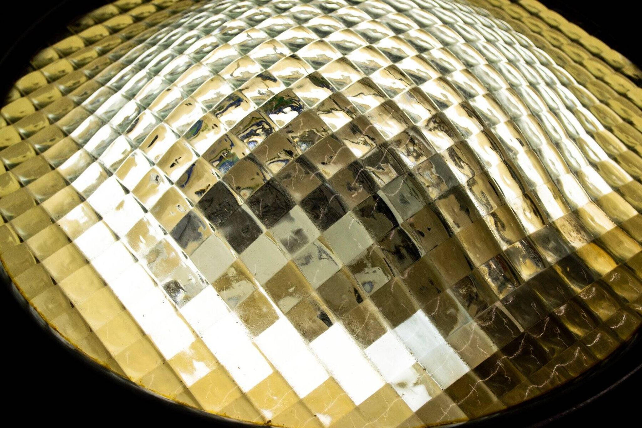 Prismatic glass ceiling lamp by Stilnovo, Italy, 1970s.