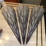 Vintage wrought iron design wall lights with glass paste