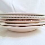 Vintage blue beige soup plates