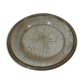 Assiette de présentation plateau argent massif cristal