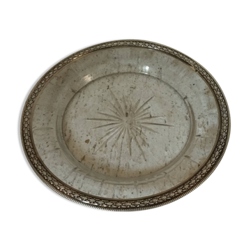 Presentation plate with solid silver crystal tray