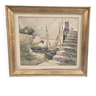 Legrand Aquarelle Marine Béziers 1955