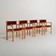 Set of 4 beech armchairs, Denmark, 1960s