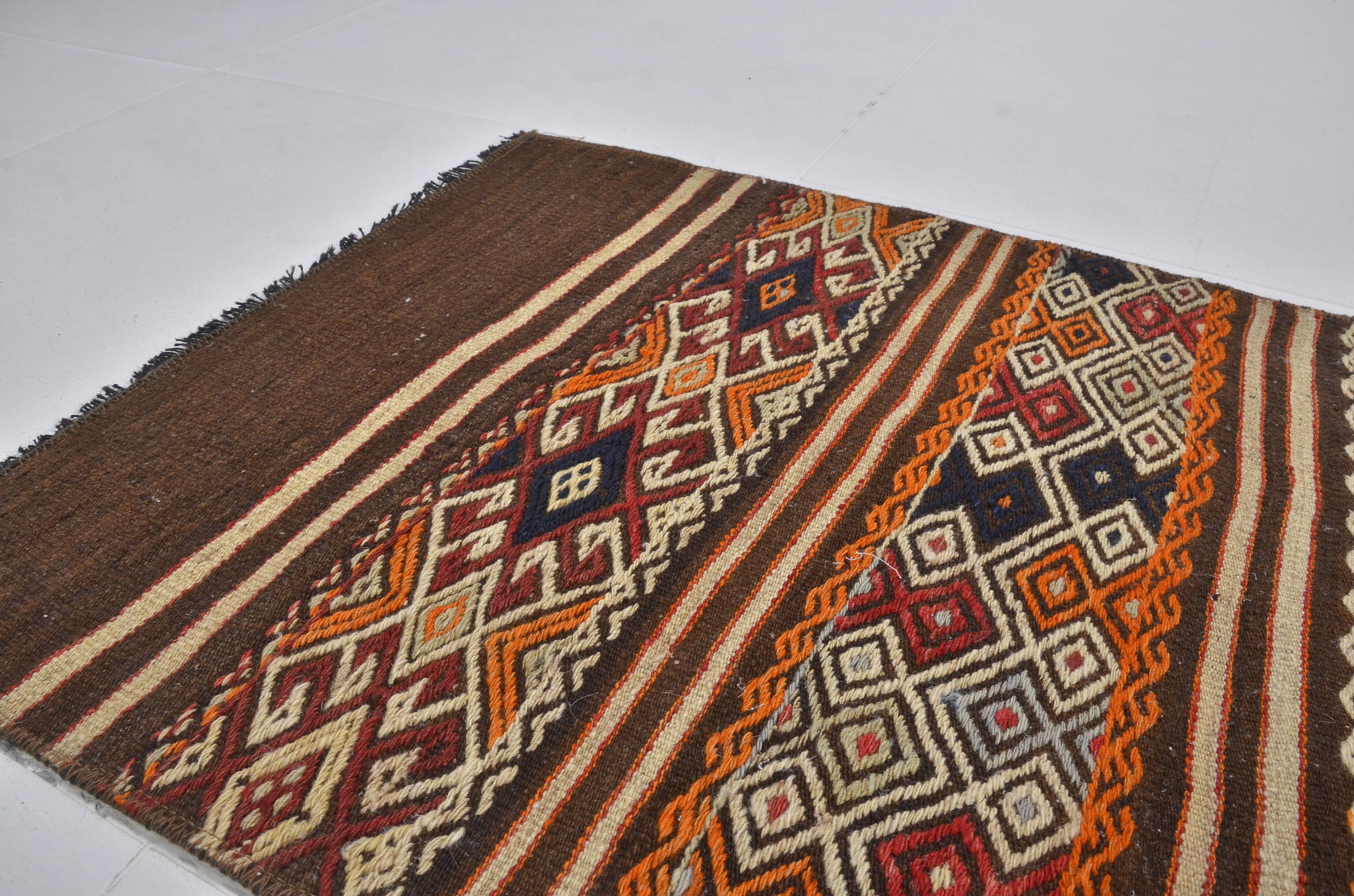 Vintage Anatolian Decorative Kilim
