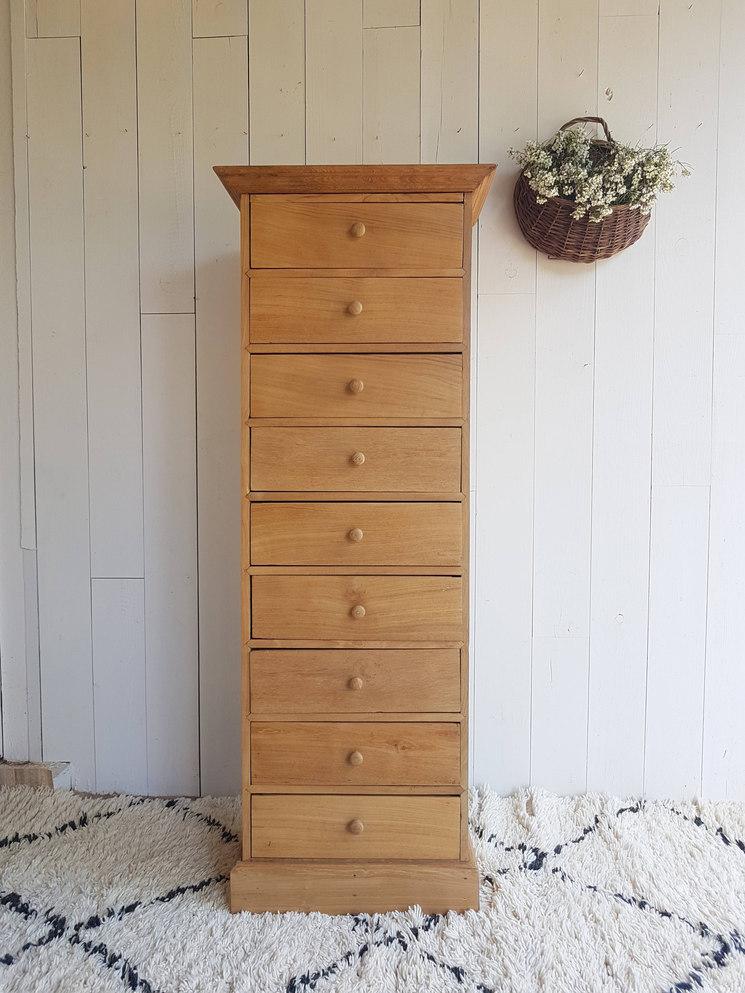 Old renovated solid wood chest of drawers