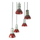 Lampe à suspension du milieu des années 1970 lampe en cascade à 5 lumières avec céramique de lave grasse
