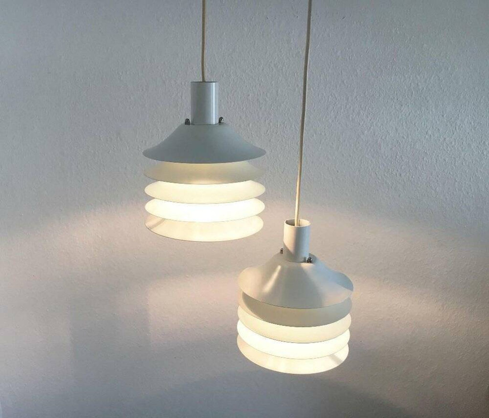 Danish mid-century lamellar suspensions by Lyfa, 1960s, set of 2.