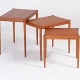 Nest of Tables in Teak, Denmark, 1960s, Set of 3