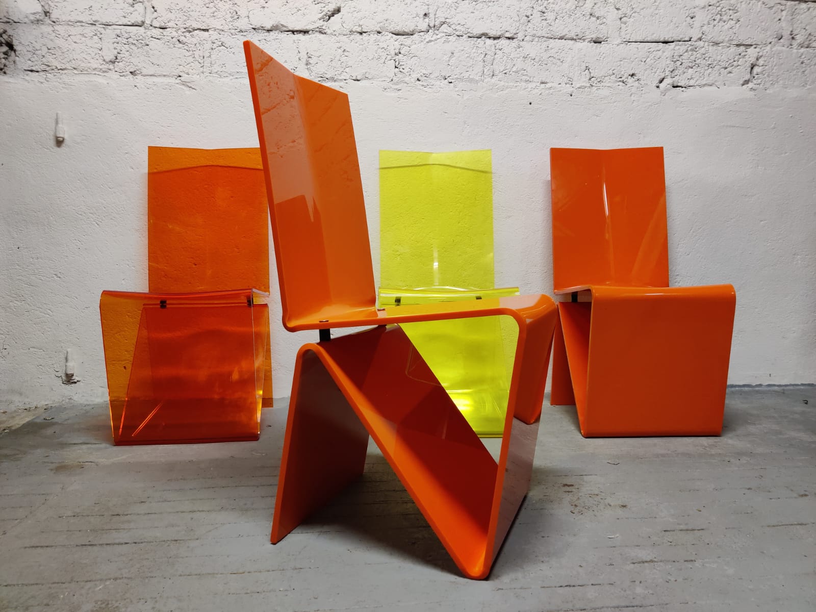 Set of 4 chairs "Pli" Roche Bobois