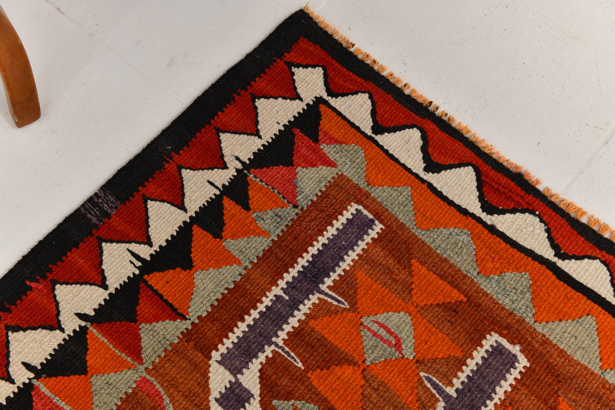 3x10 Red & Orange Tribal Kilim Runner Rug 93x308Cm SK 34615