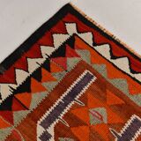 3x10 Red & Orange Tribal Kilim Runner Rug 93x308Cm SK 34615