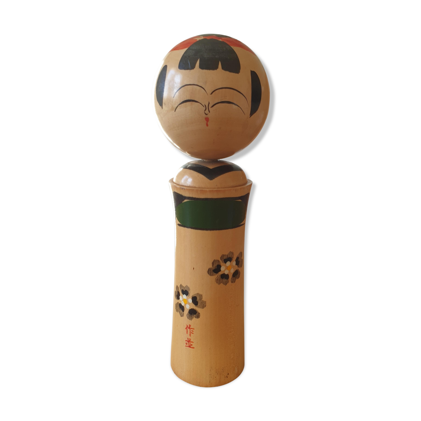 Japanese hand-painted Kokeshi doll from the 1960s