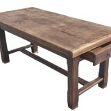 Solid oak farmhouse table with one drawer