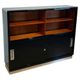 Vintage Bauhaus Office Cabinet in Black Lacquer and Mahogany, 1930