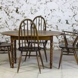 Louis Philippe turned wood drop-leaf table